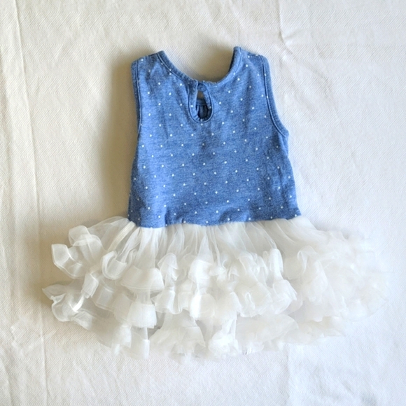 george blue & white baby girl tutu bodysuit dress 0-3 months baby girl - Picture 6 of 8